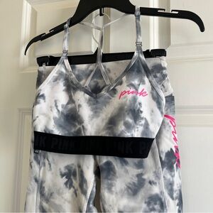PINK Victoria Secret Set: Tie-Dye Sports Bra and Leggings